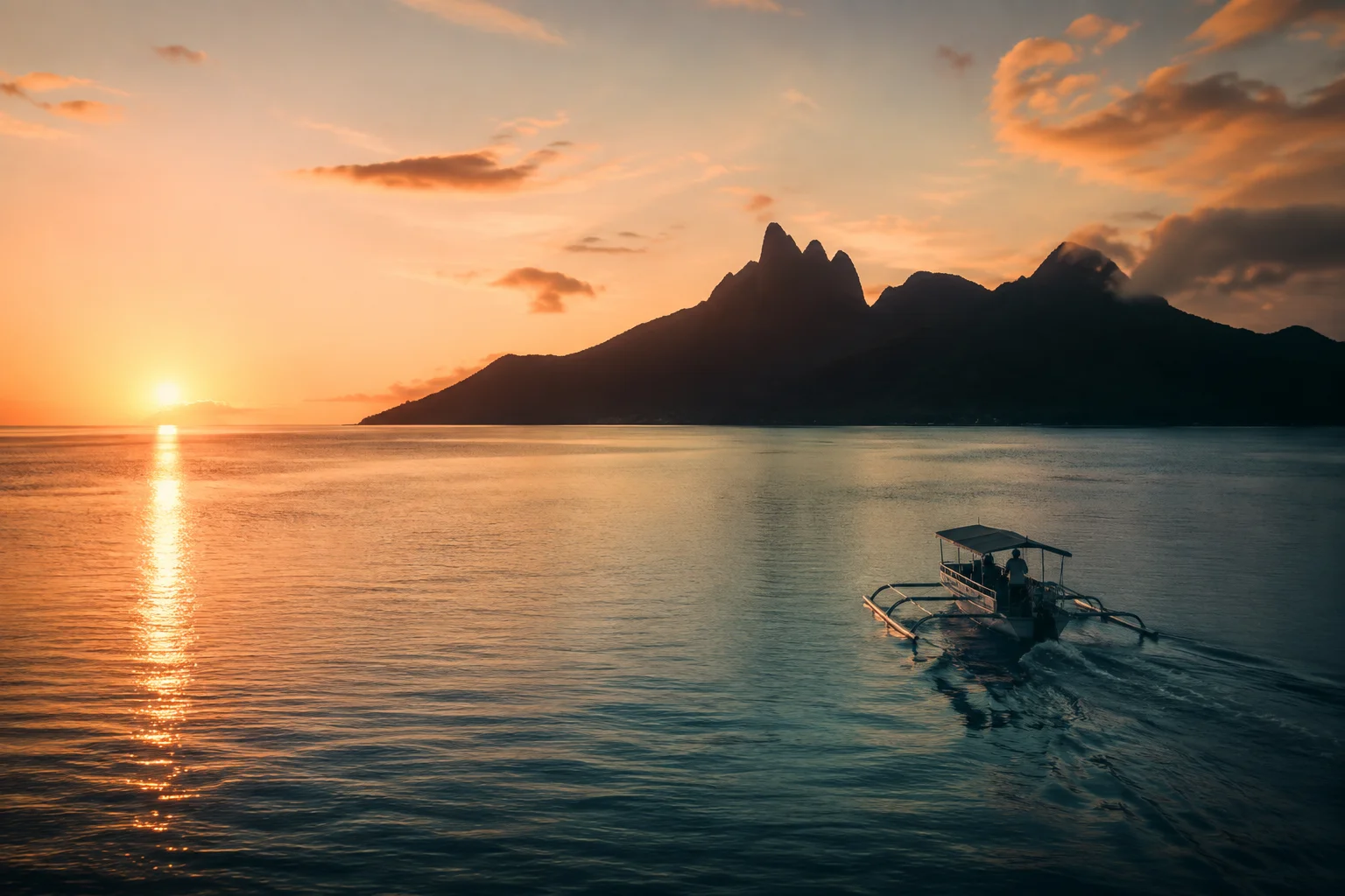 Échappée au coucher du soleil